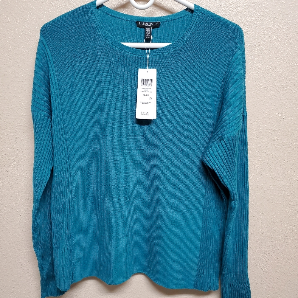 Eileen Fisher crew neck real sweater petite M